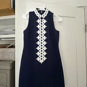 Lilly Pulitzer Navy Dress with White Detailing